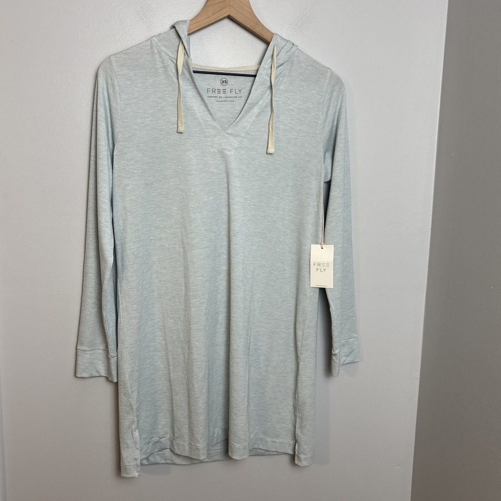 Free Fly Elevate Coverup Women's XS Hoodie UPF 30+ Beach Heather Tide Pool NEW
